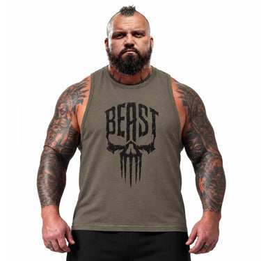 Beast Skull Vest Khaki