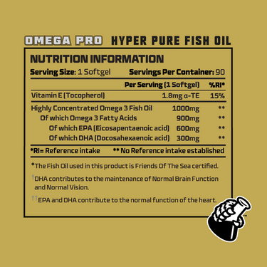 Omega 3 Pro - Hyper Pure Fish Oil with 600mg EPA & 300mg DHA
