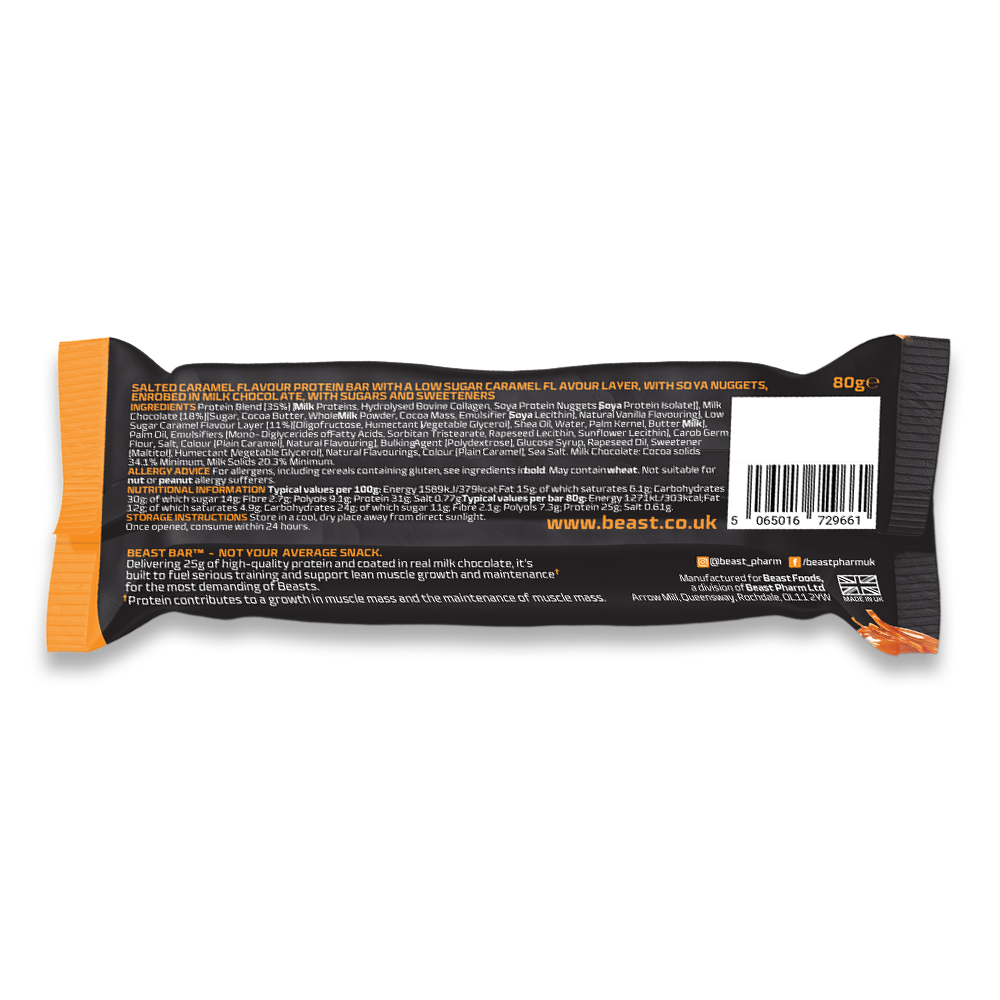 Beast Bar Salted Caramel - Single - 25G Protein Per Bar!