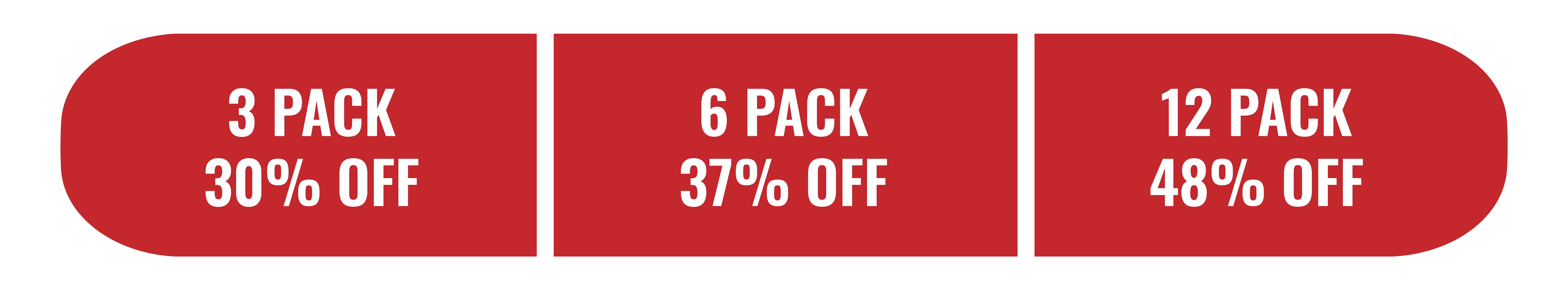 Single: SAVE £3.00, 3 Pack: SAVE £10.98, 6 Pack: SAVE £26.95, 12 Pack: SAVE £68.89
