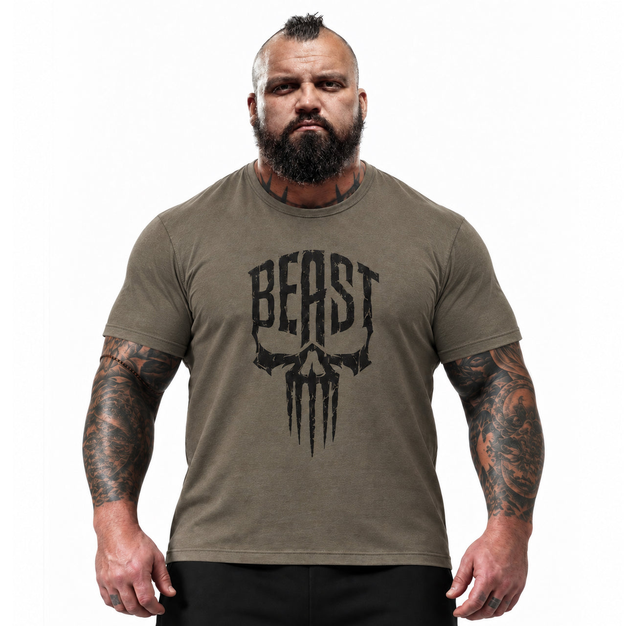 BEAST SKULL KHAKI - Training T-Shirt