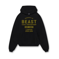 Thumbnail for Beast Branded Black Hoodie with gold graphic