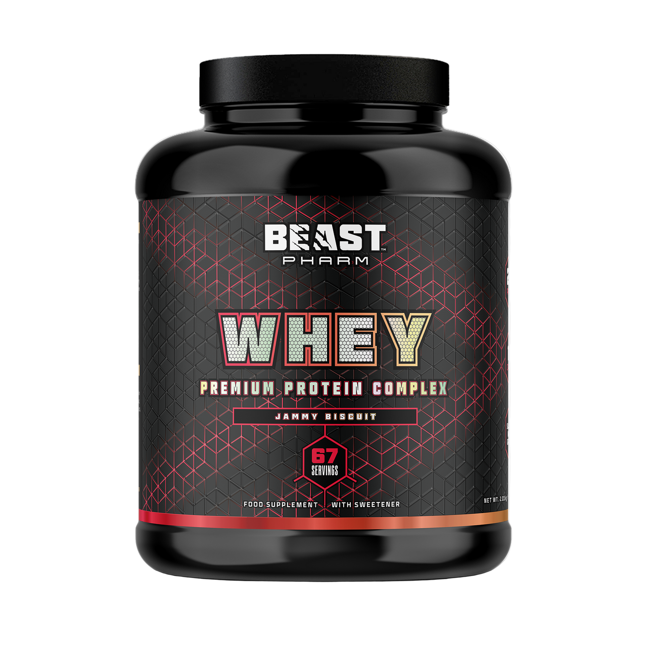 WHEY Premium Protein Complex 2.01kg - Jammy Biscuit flavor protein powder by BEAST PHARM