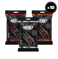 Thumbnail for BEAST Biltong - 24g Protein Per bag! 100% Grass Fed Beef - 10 pack