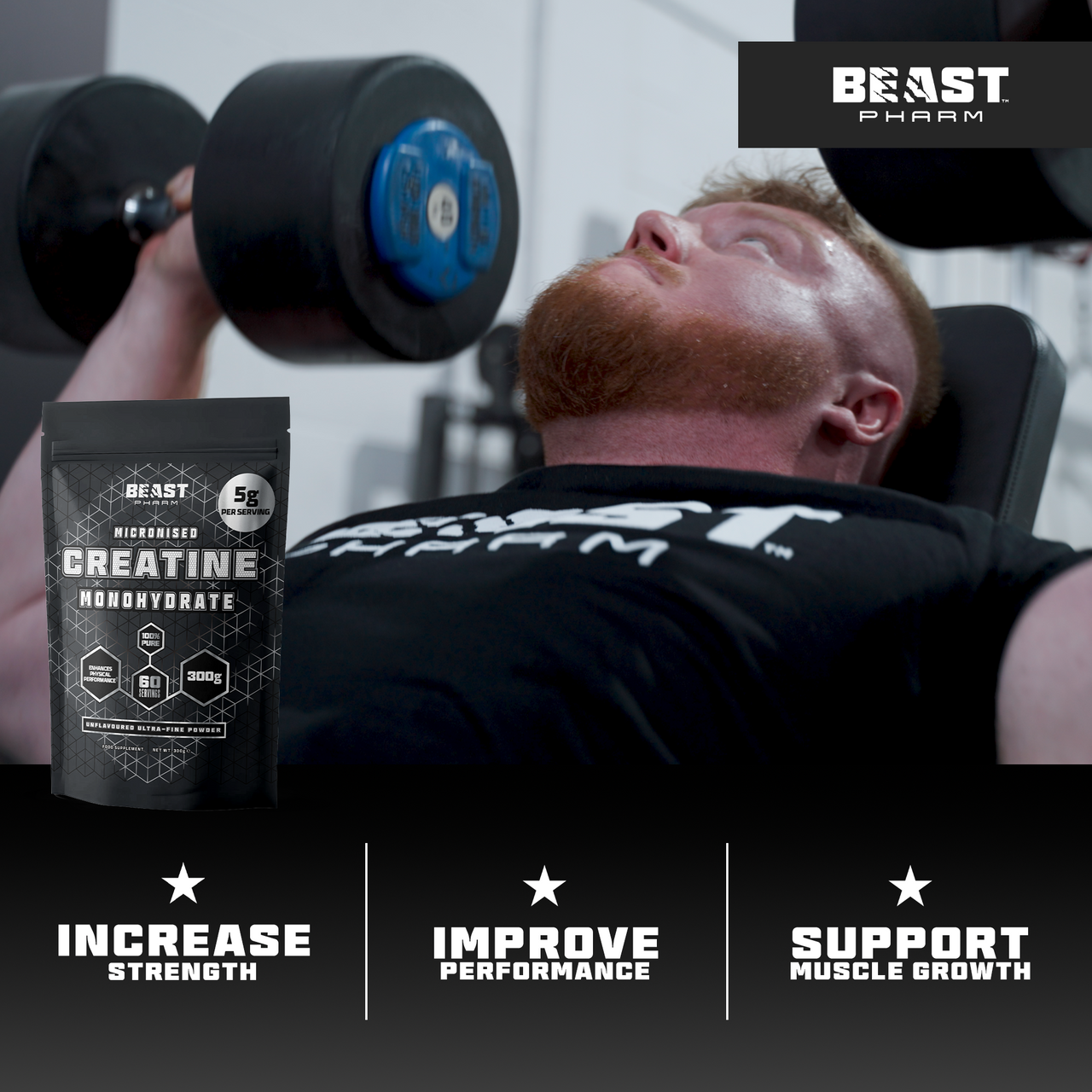 100% Pure Micronised Creatine Monohydrate - 300g