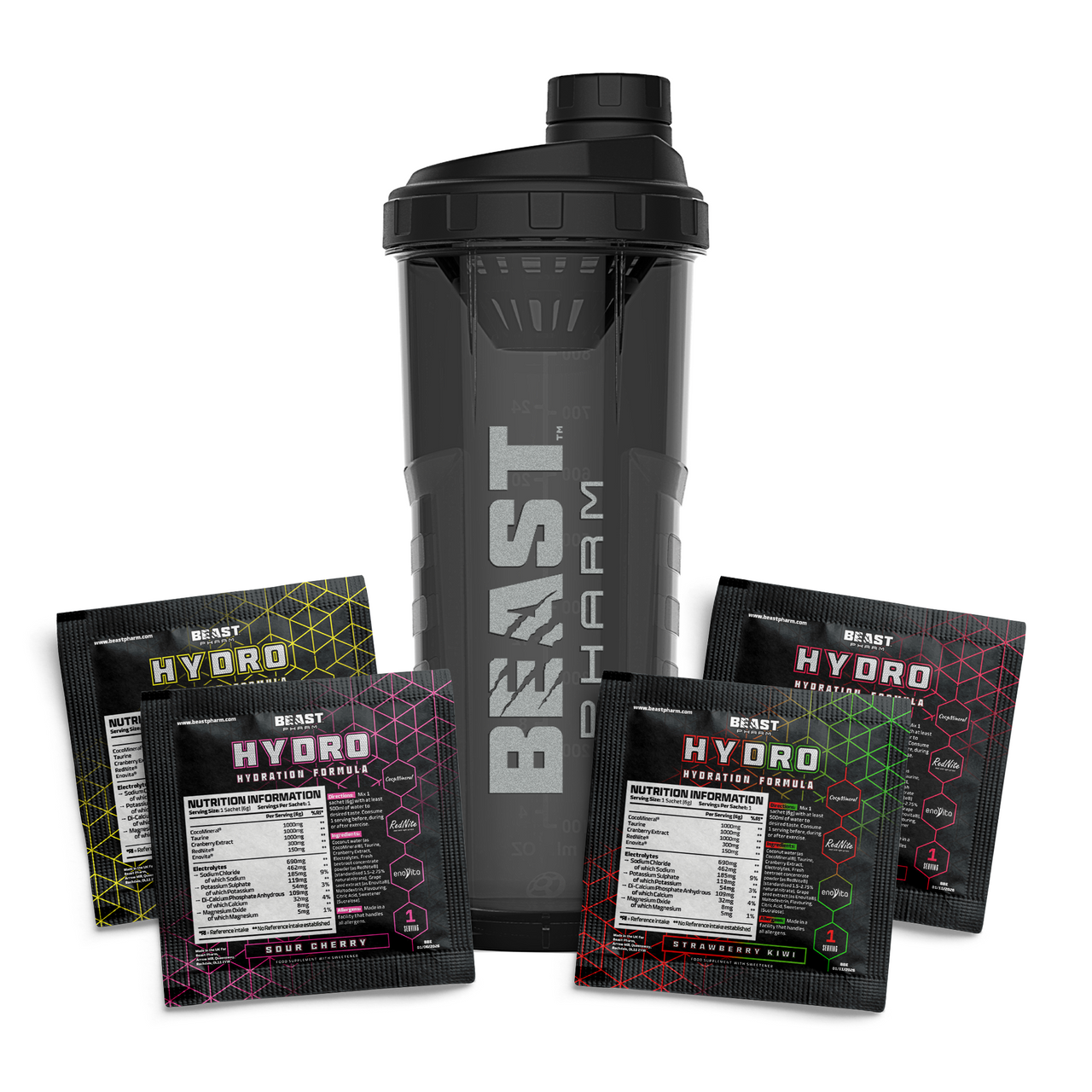 Alpha Bottle V2 1000ml Shaker + 4 x HYDRO Sample Bundle