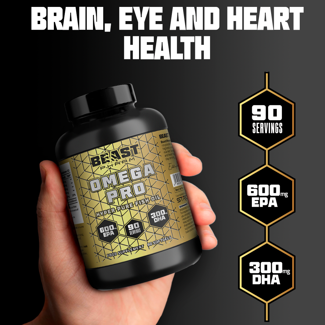 Omega 3 Pro - Hyper Pure Fish Oil with 600mg EPA & 300mg DHA – BEAST™ Pharm